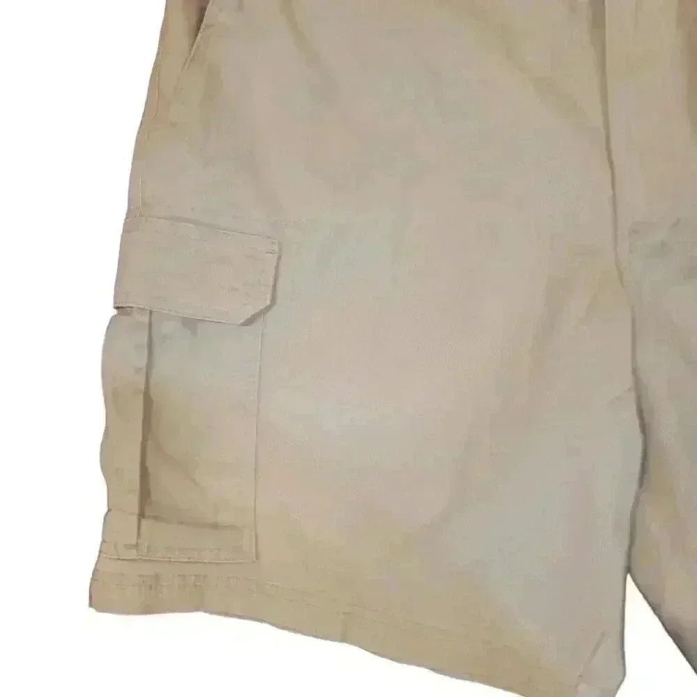 George Men's Tan Stone Wash Cotton/Spandex Cargo At the Knee Shorts NEW - Picture 6 of 10